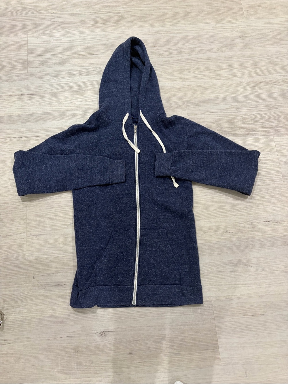 Adult Navy Zip-Up Hooded Sweatshirt with Drawstring